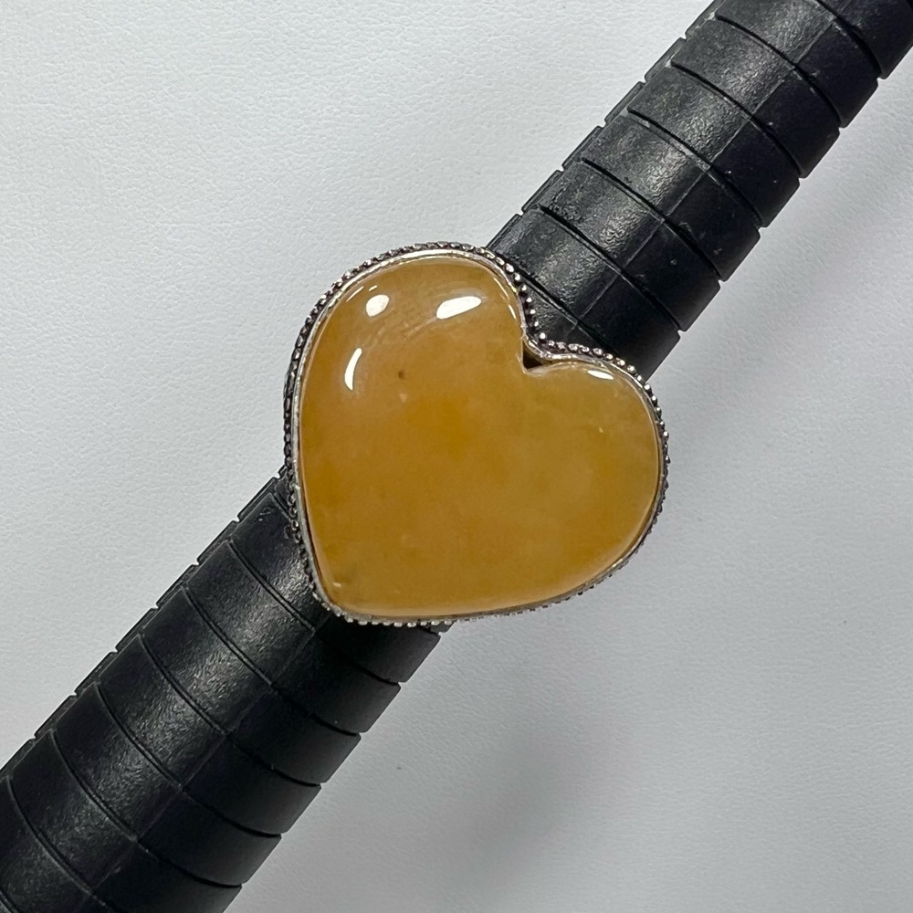 Carnelian 925 💛 Heart Ring size 7